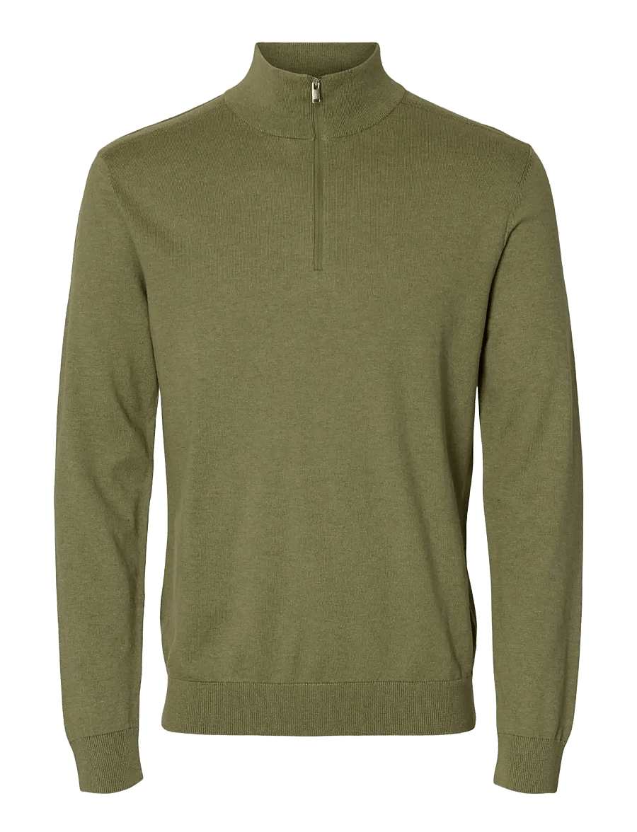 Selected - SLHBERG LS HALF ZIP NOOS - pullover mit halbem reißverschluss - deep lichen green - 1