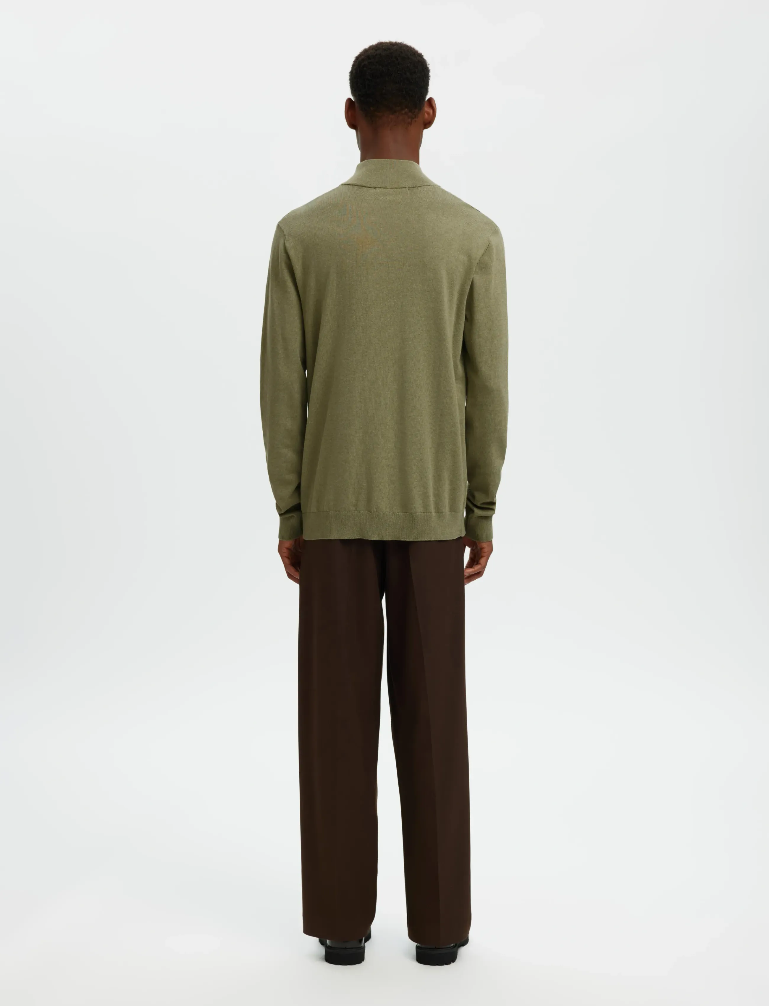 Selected - SLHBERG LS HALF ZIP NOOS - halfzip strik - deep lichen green - 2