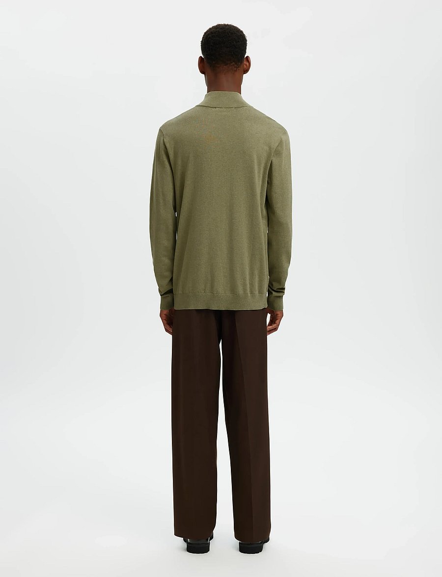 Selected - SLHBERG LS HALF ZIP NOOS - pullover mit halbem reißverschluss - deep lichen green - 2