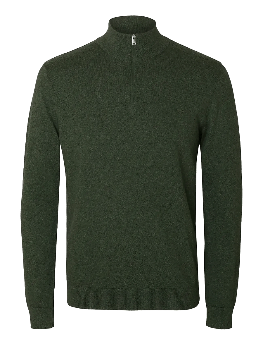Selected - SLHBERG LS HALF ZIP NOOS - pulls demi-zippés - forest night - 1