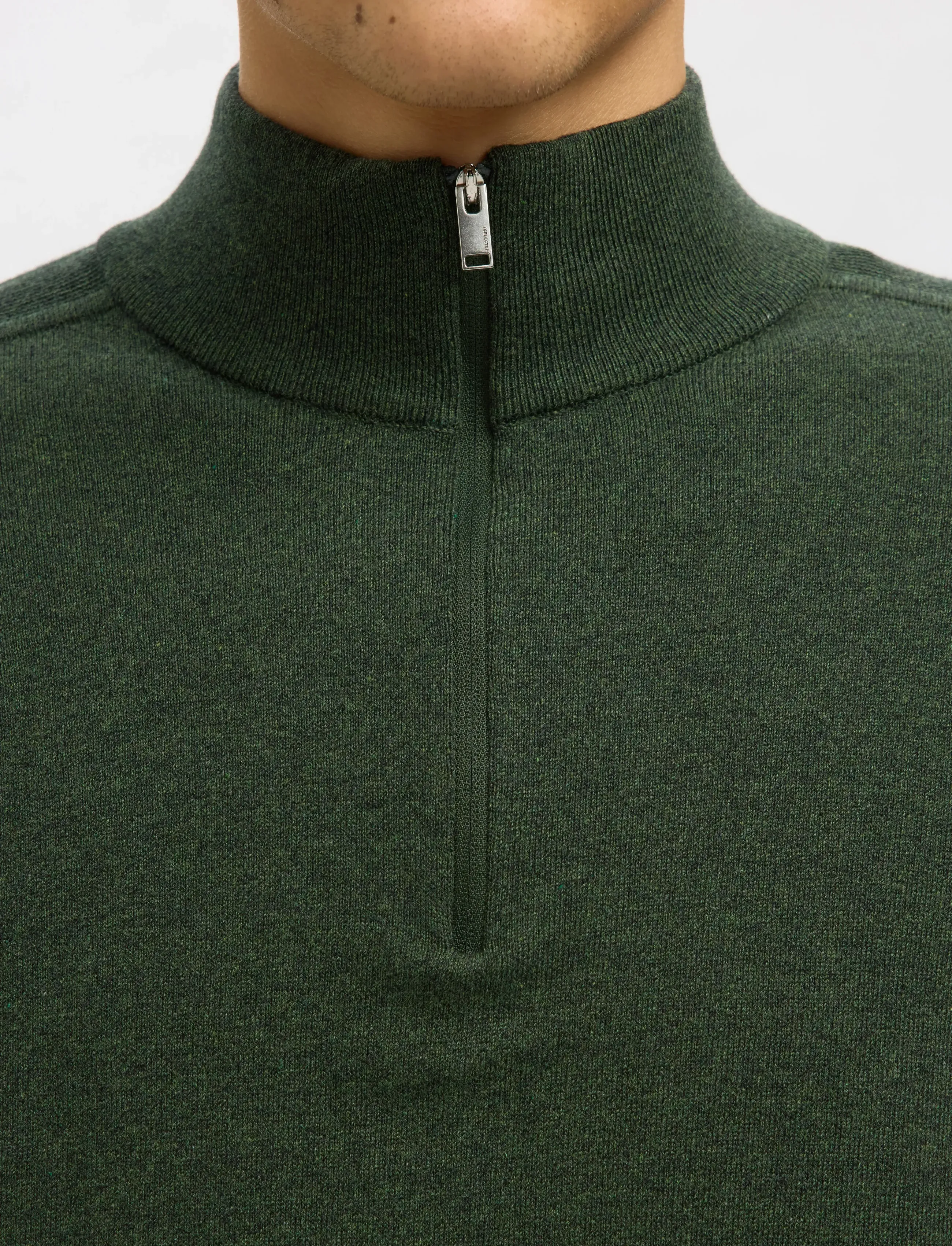 Selected - SLHBERG LS HALF ZIP NOOS - halfzip strik - forest night - 3