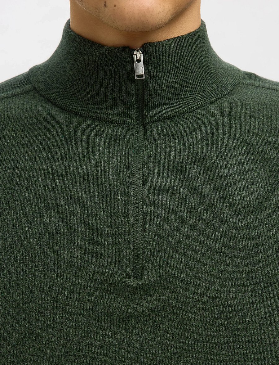 Selected - SLHBERG LS HALF ZIP NOOS - pulls demi-zippés - forest night - 3