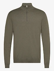 Selected Homme - SLHBERG HALF ZIP CARDIGAN NOOS - džemperi ar daļēju rāvējslēdzēja aizdari - ivy green - 0
