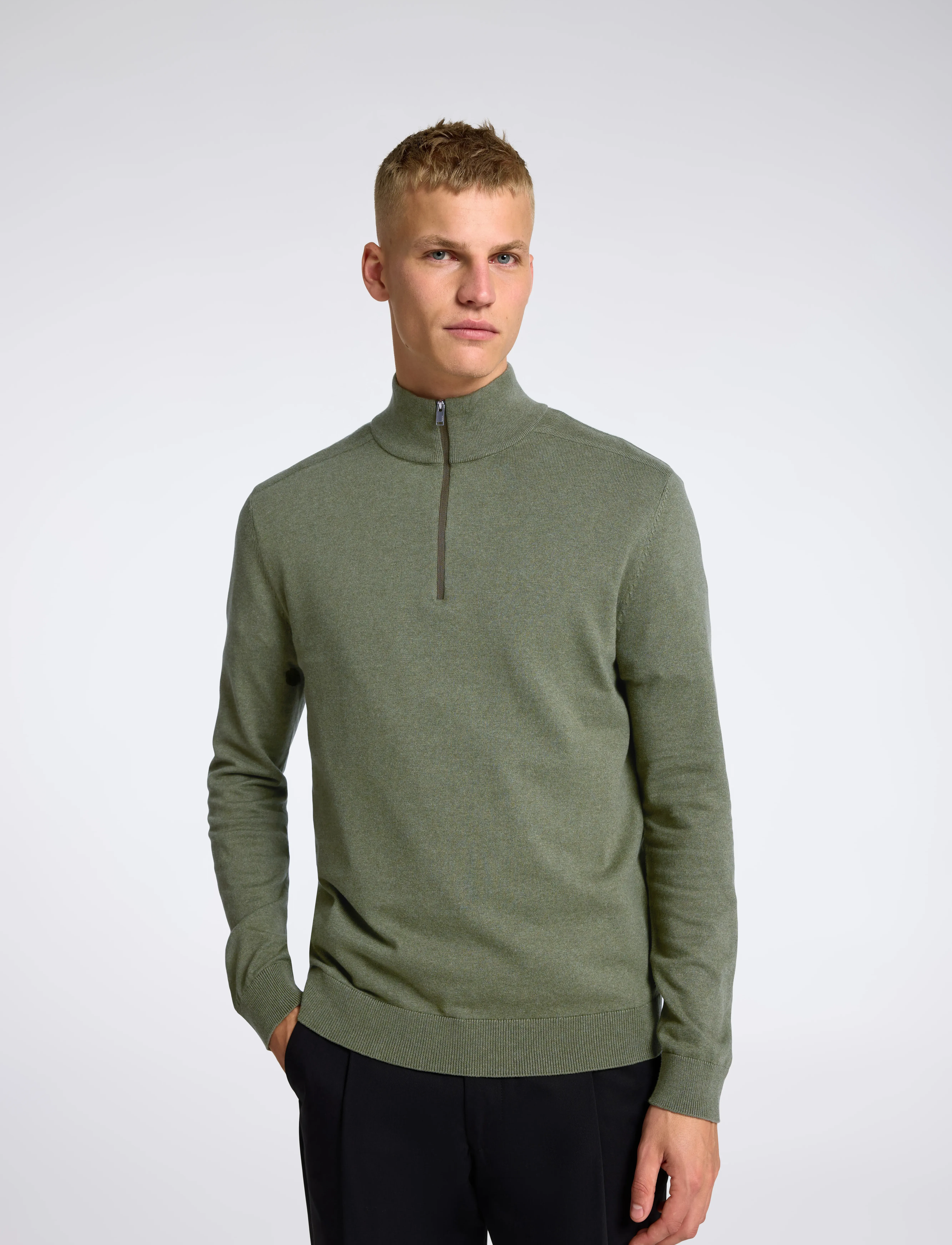 Selected - SLHBERG LS HALF ZIP NOOS - trøjer med lynlås - kalamata - 4