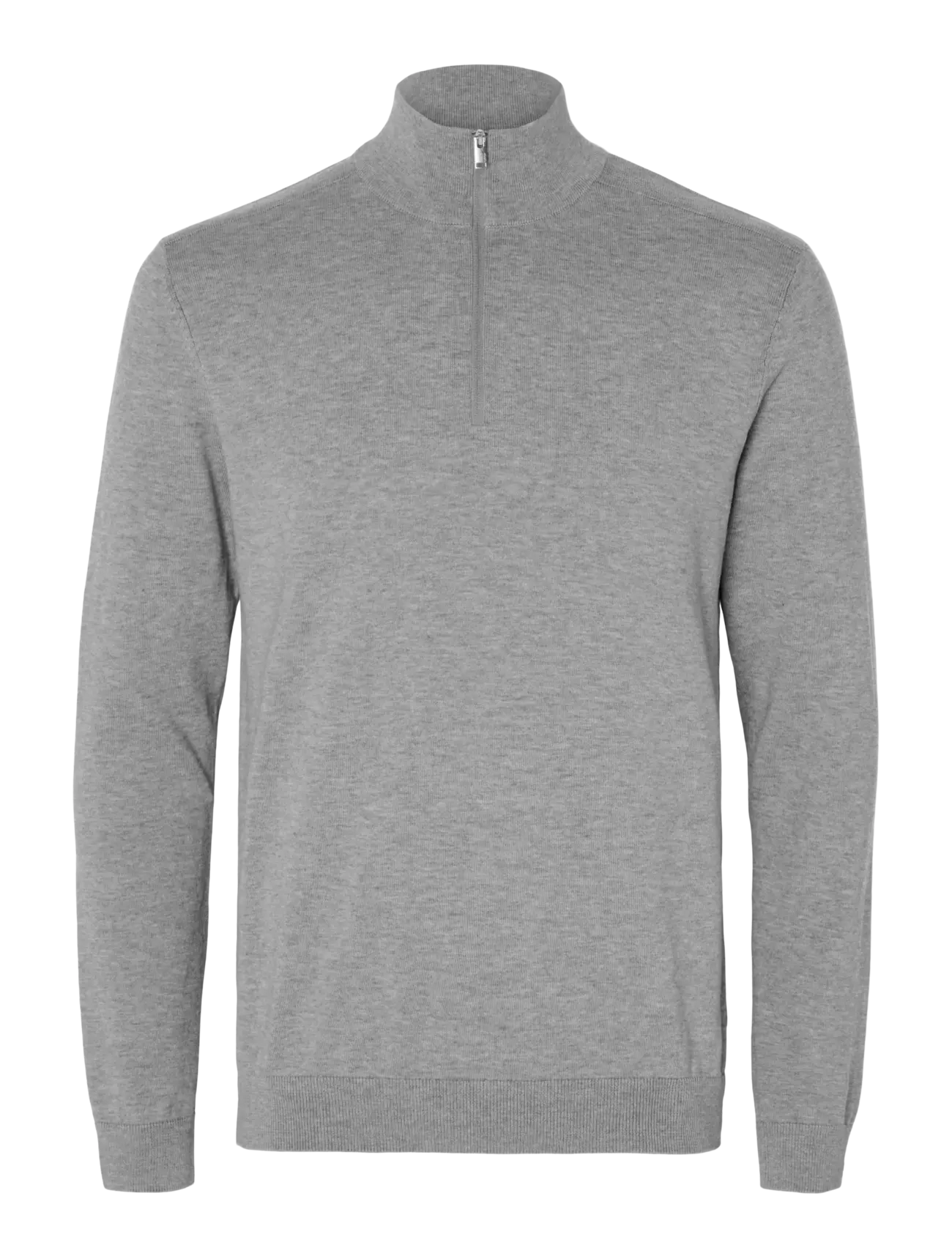 Selected SLMBERG LS HALF ZIP NOOS - Strik - MEDIUM GREY MELANGE / grey