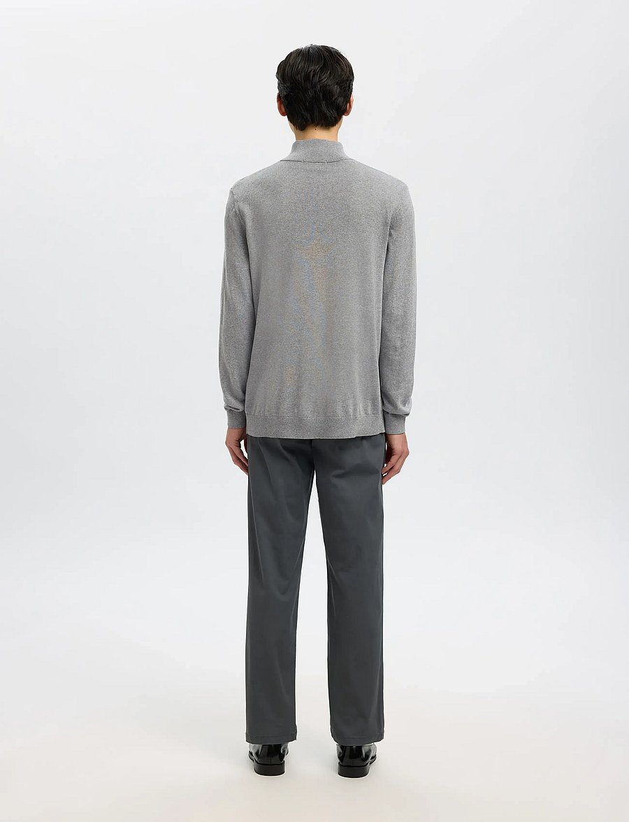 Selected - SLHBERG LS HALF ZIP NOOS - pullover mit halbem reißverschluss - medium grey melange - 2