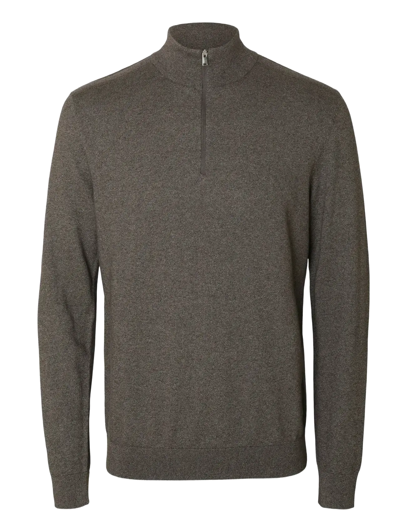 Selected SLMBERG LS HALF ZIP NOOS - Strik - MOREL / brown