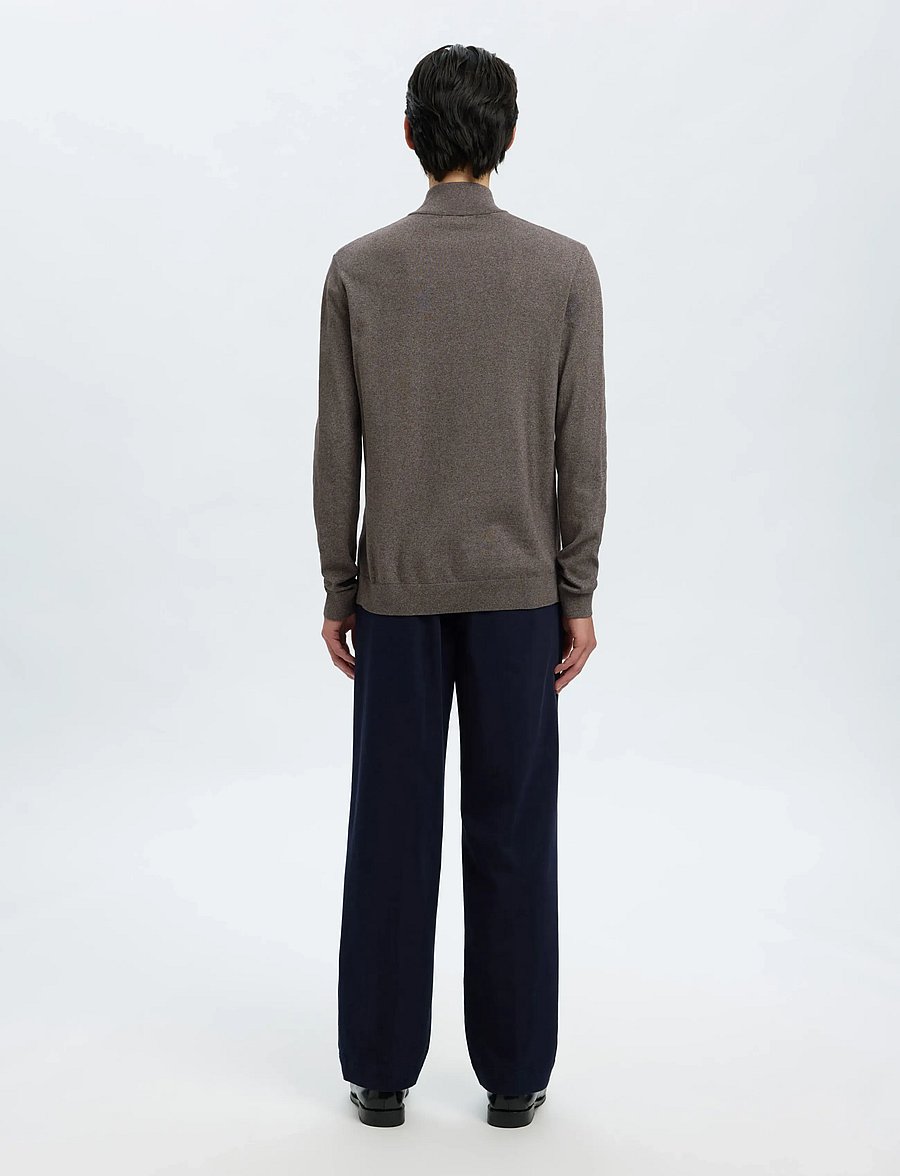 Selected - SLHBERG LS HALF ZIP NOOS - pullover mit halbem reißverschluss - morel - 2