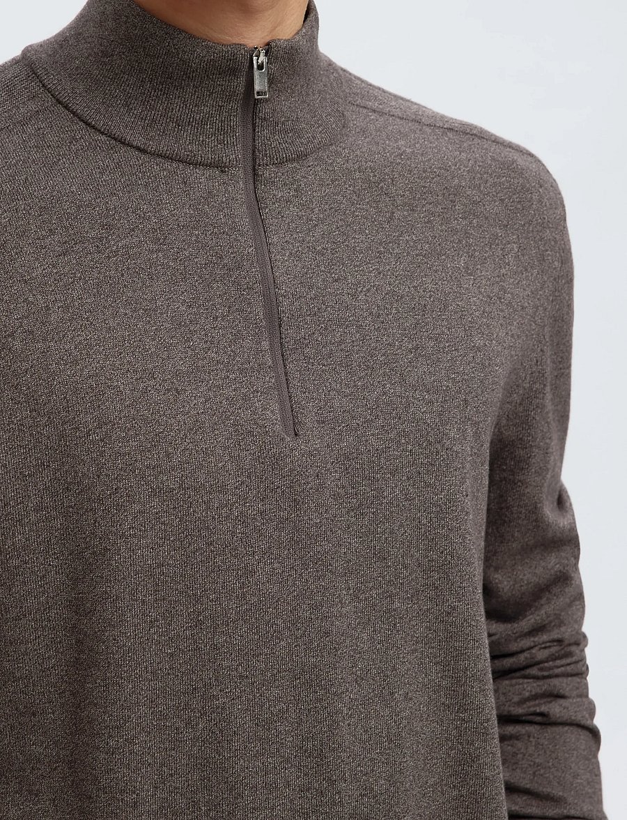 Selected - SLHBERG LS HALF ZIP NOOS - pullover mit halbem reißverschluss - morel - 4