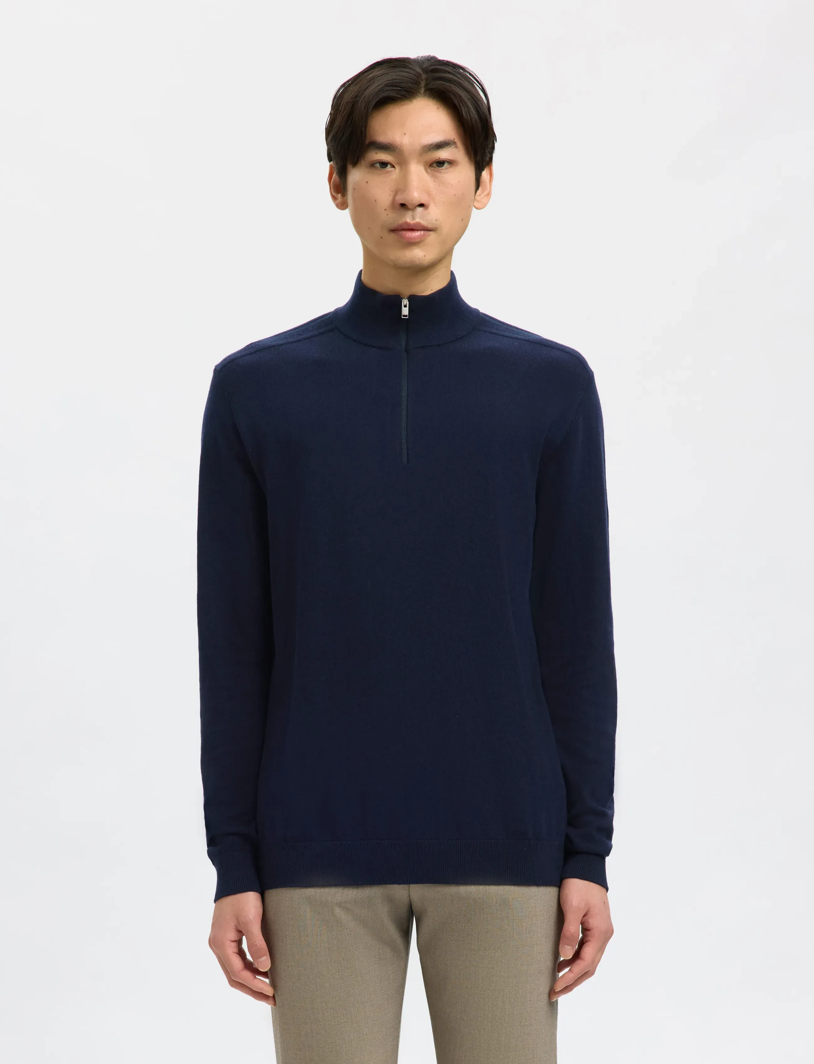 Selected - SLHBERG LS HALF ZIP NOOS - pullover mit halbem reißverschluss - navy blazer - 0