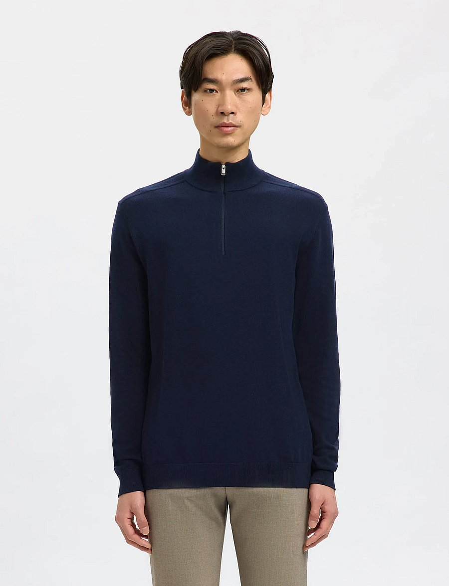 Selected - SLHBERG LS HALF ZIP NOOS - pullover mit halbem reißverschluss - navy blazer - 0