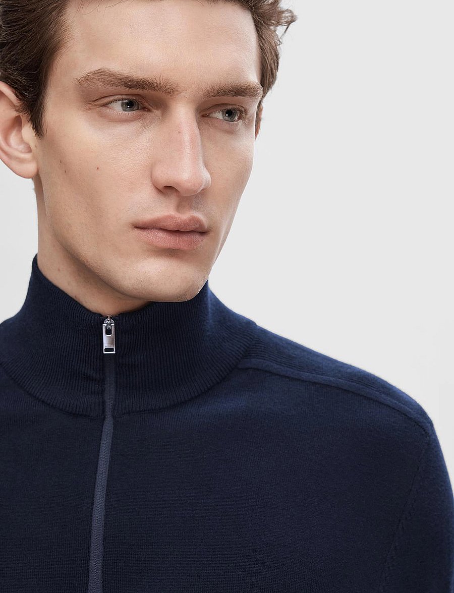 Selected - SLHBERG LS HALF ZIP NOOS - pullover mit halbem reißverschluss - navy blazer - 5