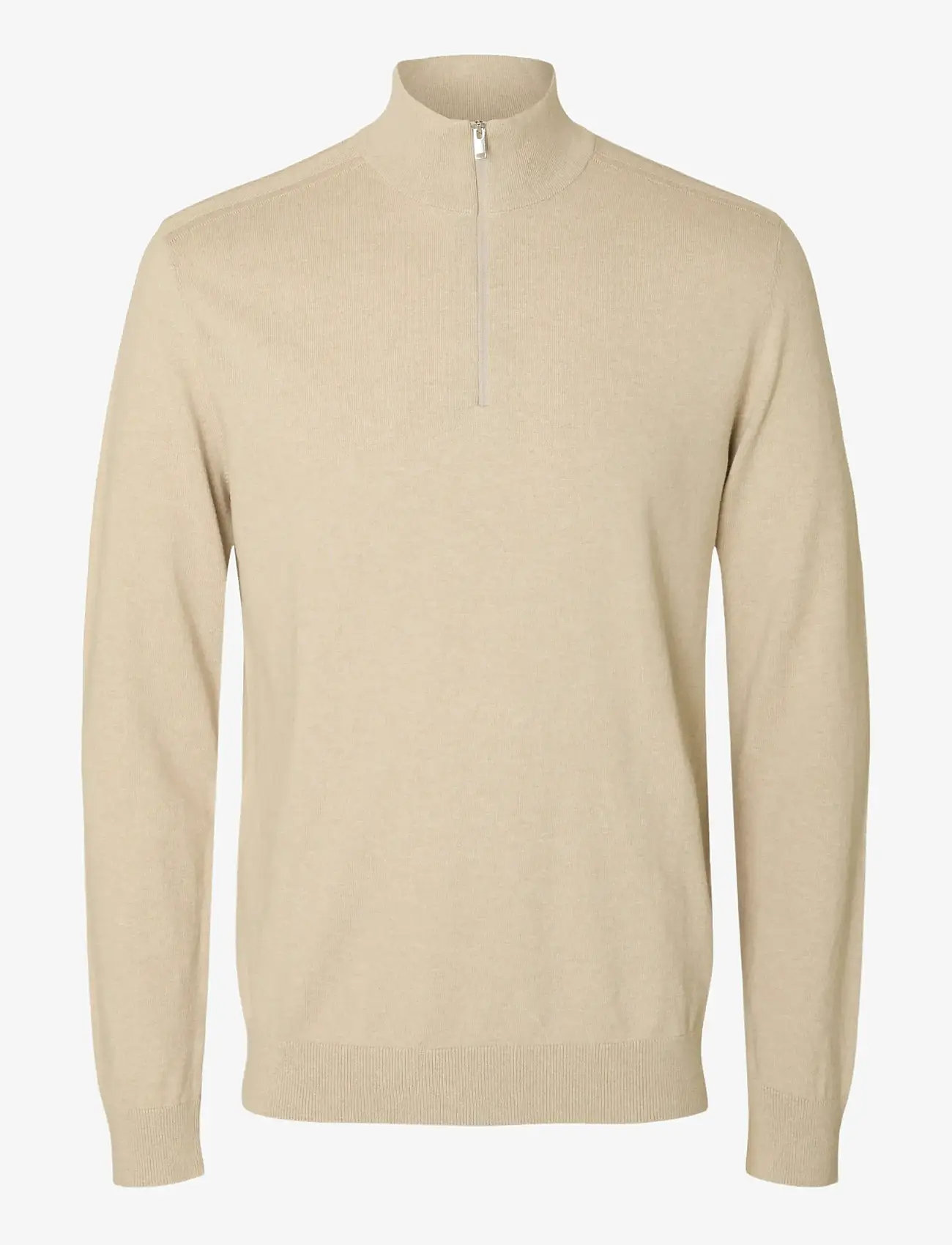 Selected - SLHBERG HALF ZIP CARDIGAN NOOS - pullover mit halbem reißverschluss - oatmeal - 1