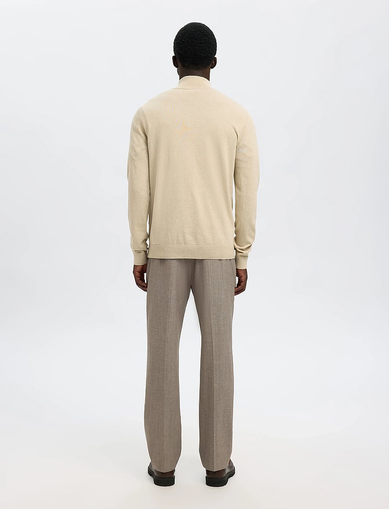 Selected - SLHBERG HALF ZIP CARDIGAN NOOS - pullover mit halbem reißverschluss - oatmeal - 2