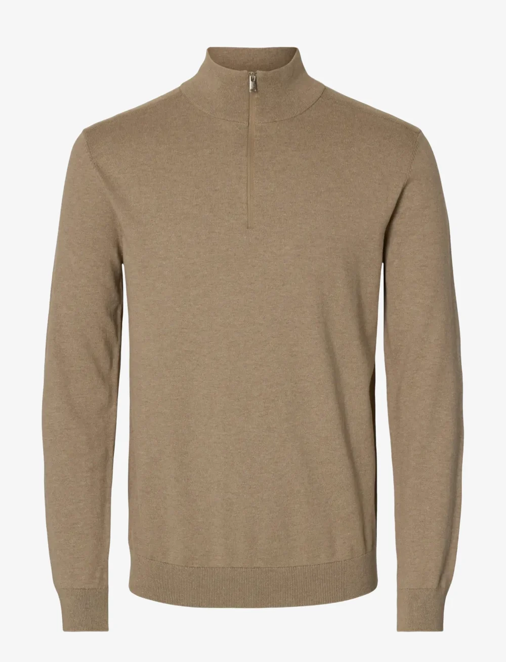 Selected - SLHBERG HALF ZIP CARDIGAN NOOS - tõmblukk-kaelusega džemprid - savannah tan - 1