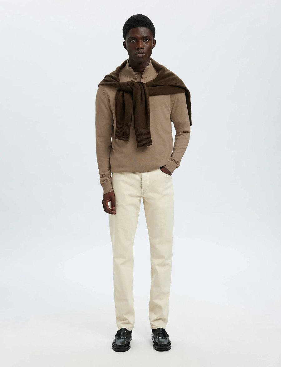 Selected - SLHBERG LS HALF ZIP NOOS - pullover mit halbem reißverschluss - savannah tan - 4