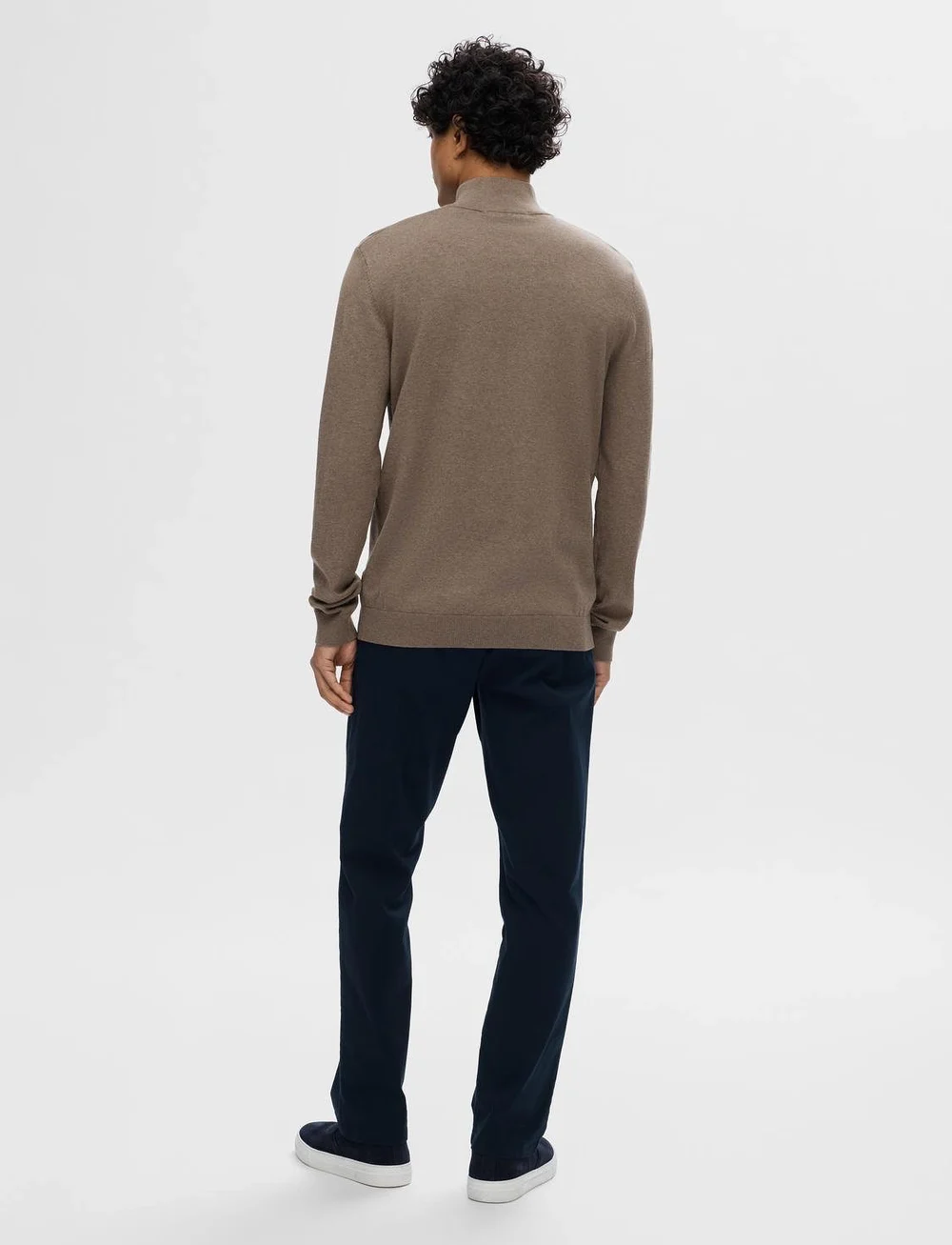 Selected - SLHBERG LS HALF ZIP NOOS - neuleet joissa puolipitkä vetoketju - teak - 3