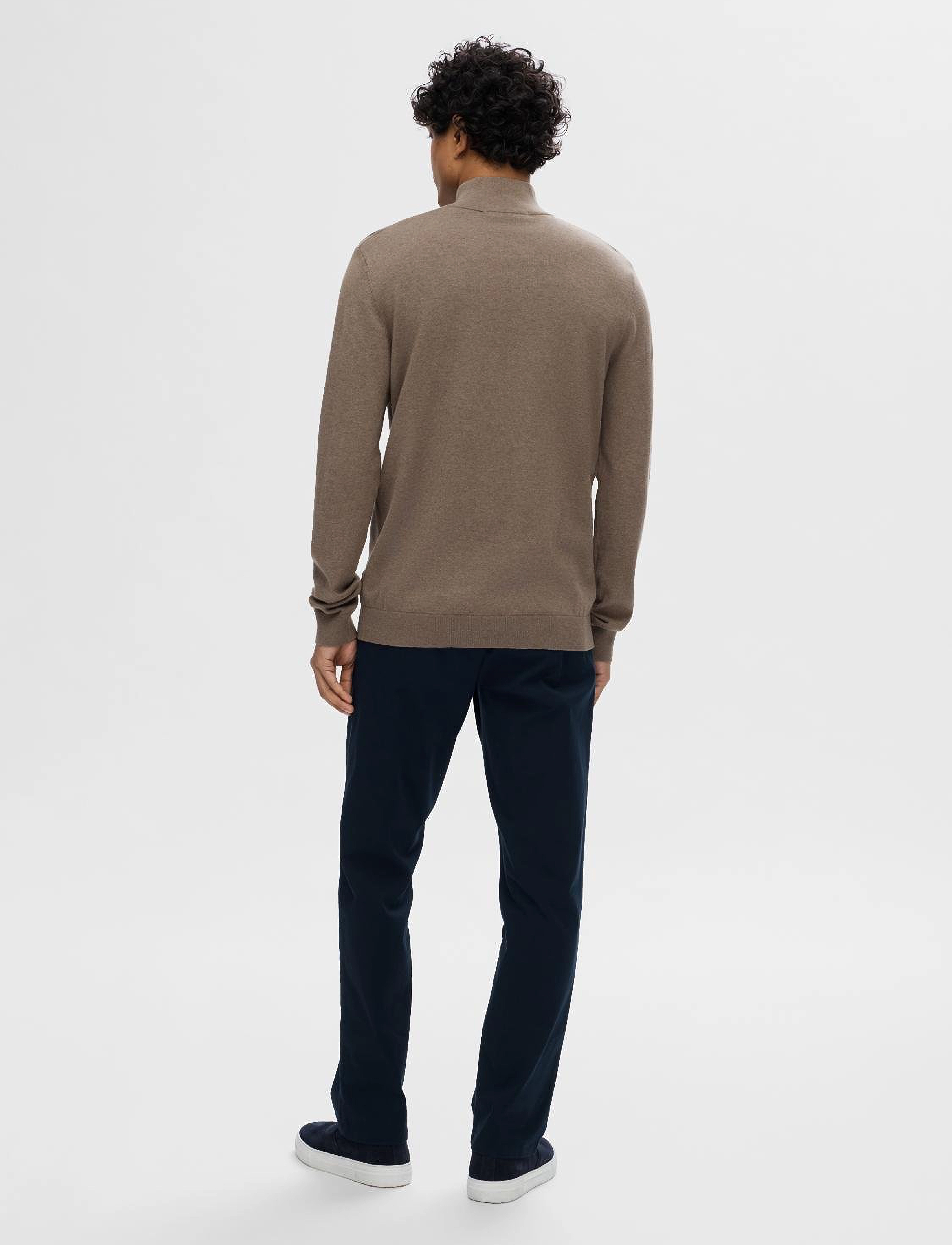 Selected - SLHBERG LS HALF ZIP NOOS - pullover mit halbem reißverschluss - teak - 3