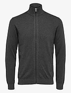 SLHBERG FULL ZIP CARDIGAN NOOS - ANTRACIT