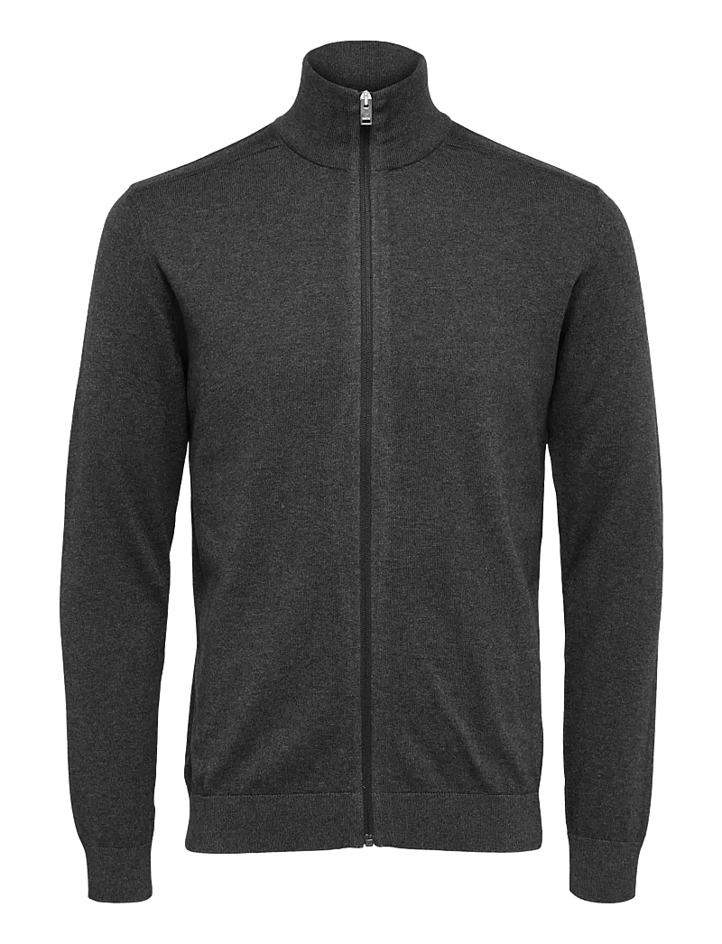 Selected - SLHBERG FULL ZIP CARDIGAN B - lukuga džemprid - antracit - 1