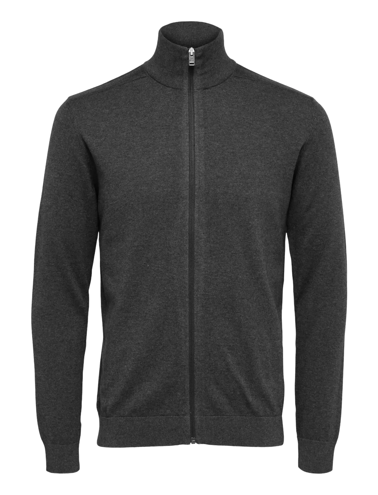 Selected - SLMBERG FULL ZIP CARDIGAN NOOS - pullover mit durchgehendem reißverschluss - antracit - 1