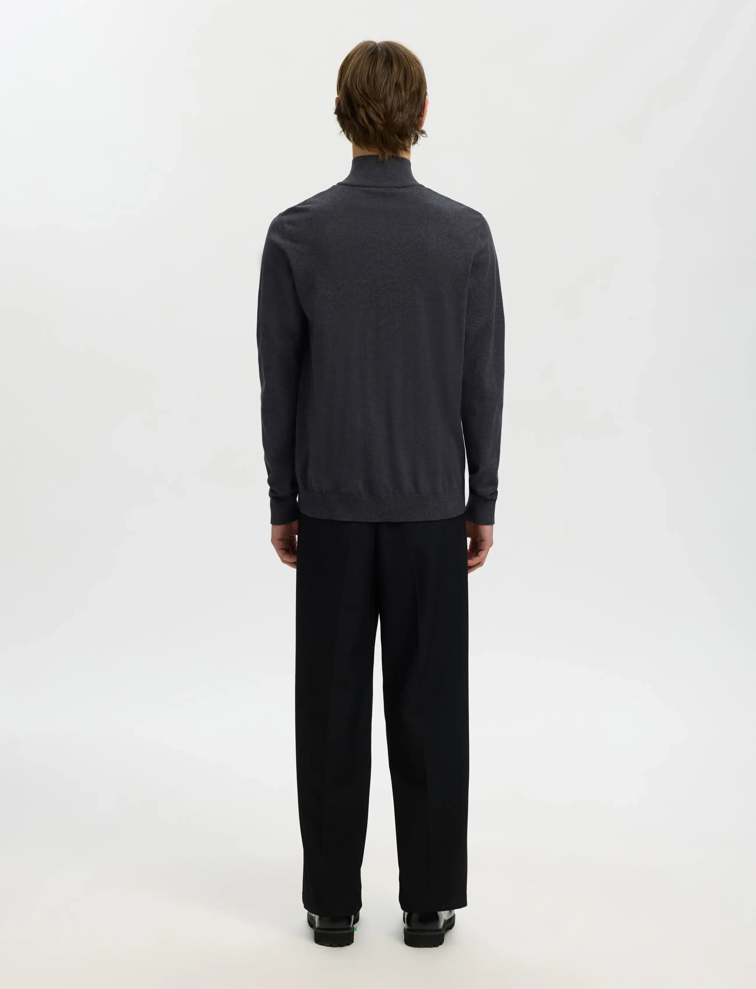 Selected - SLMBERG FULL ZIP CARDIGAN NOOS - fullzip strik - antracit - 2