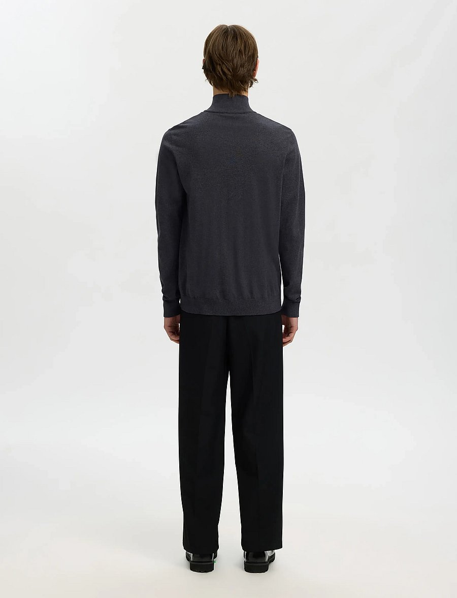 Selected - SLMBERG FULL ZIP CARDIGAN NOOS - fullzip strik - antracit - 2