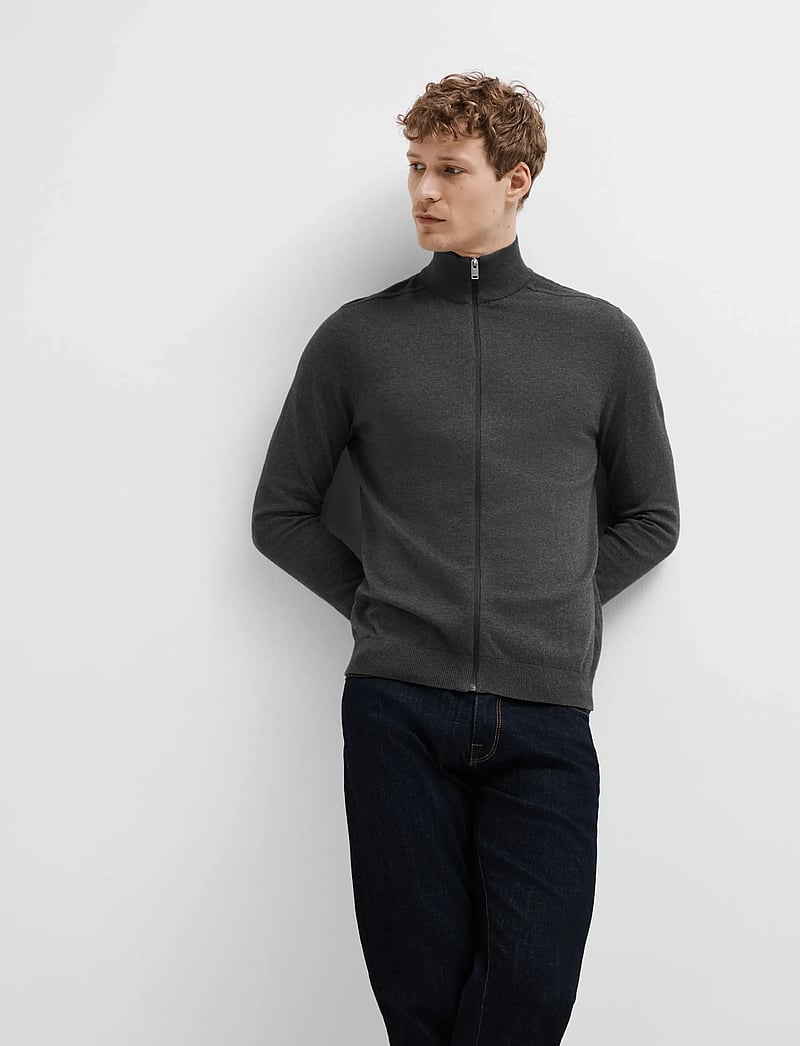 Selected - SLHBERG FULL ZIP CARDIGAN B - lukuga džemprid - antracit - 3