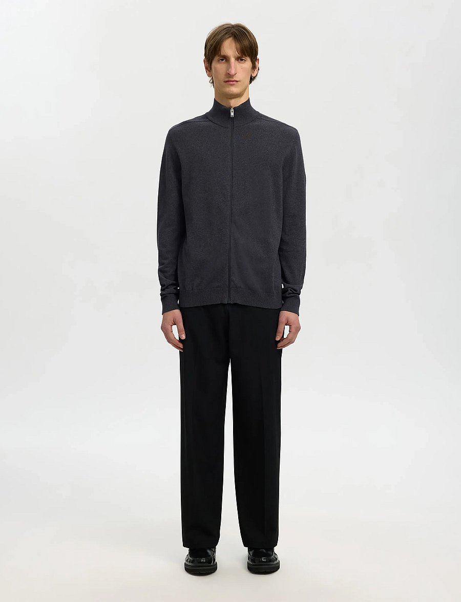 Selected - SLMBERG FULL ZIP CARDIGAN NOOS - fullzip strik - antracit - 3