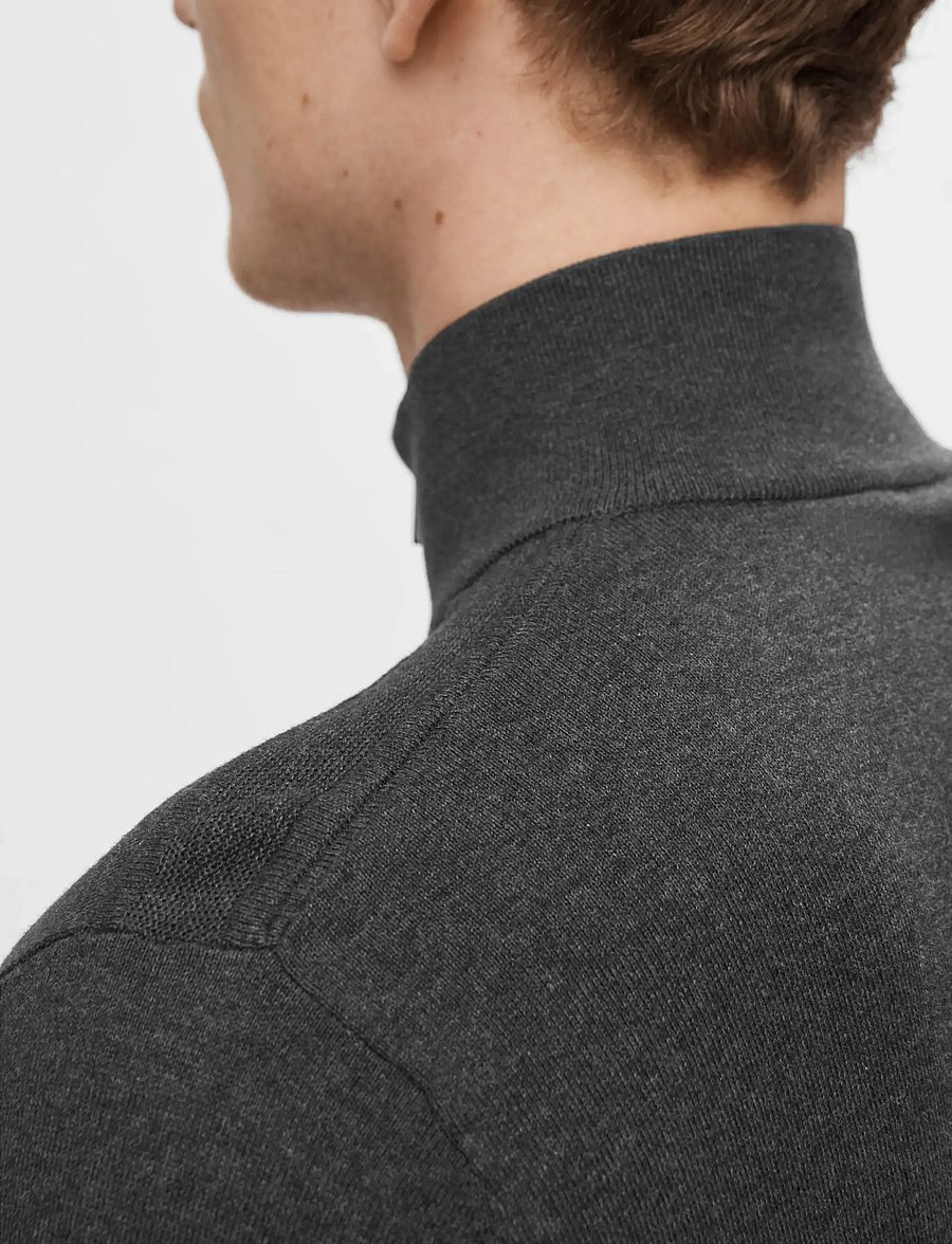 Selected - SLMBERG FULL ZIP CARDIGAN NOOS - pullover mit durchgehendem reißverschluss - antracit - 4