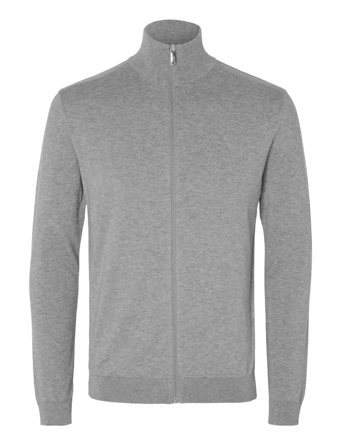 Selected SLMBERG FULL ZIP CARDIGAN NOOS - Strik - MEDIUM GREY MELANGE / grey
