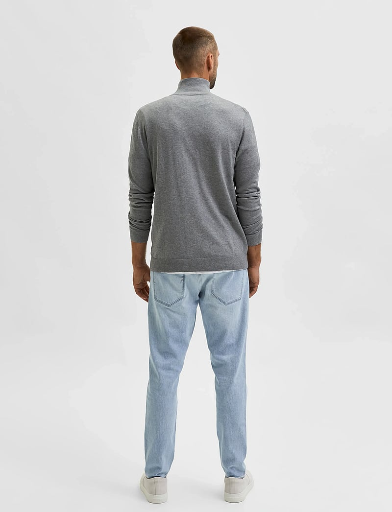 Selected - SLMBERG FULL ZIP CARDIGAN NOOS - full zip tröjor - medium grey melange - 3