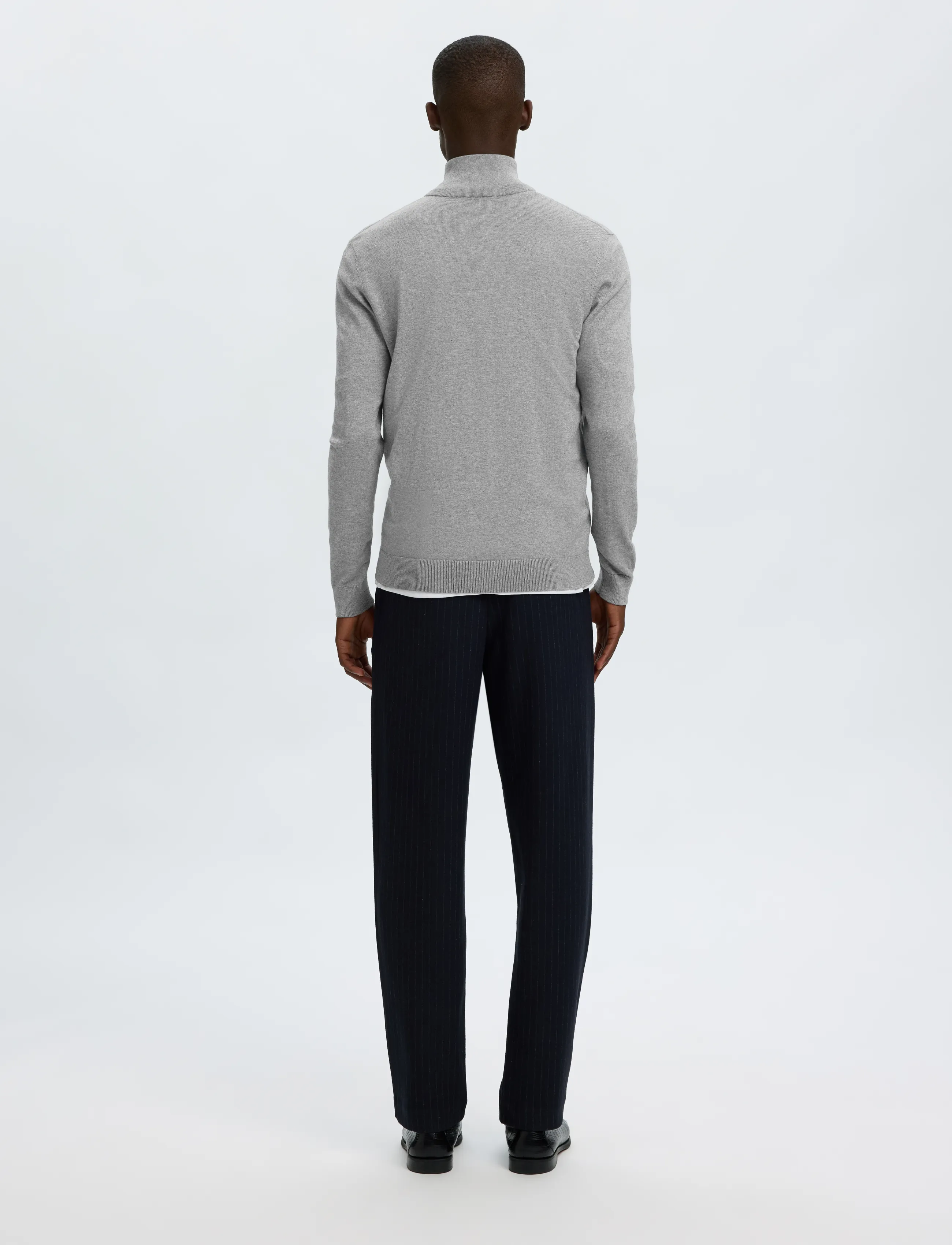 Selected - SLMBERG FULL ZIP CARDIGAN NOOS - pullover mit durchgehendem reißverschluss - medium grey melange - 3