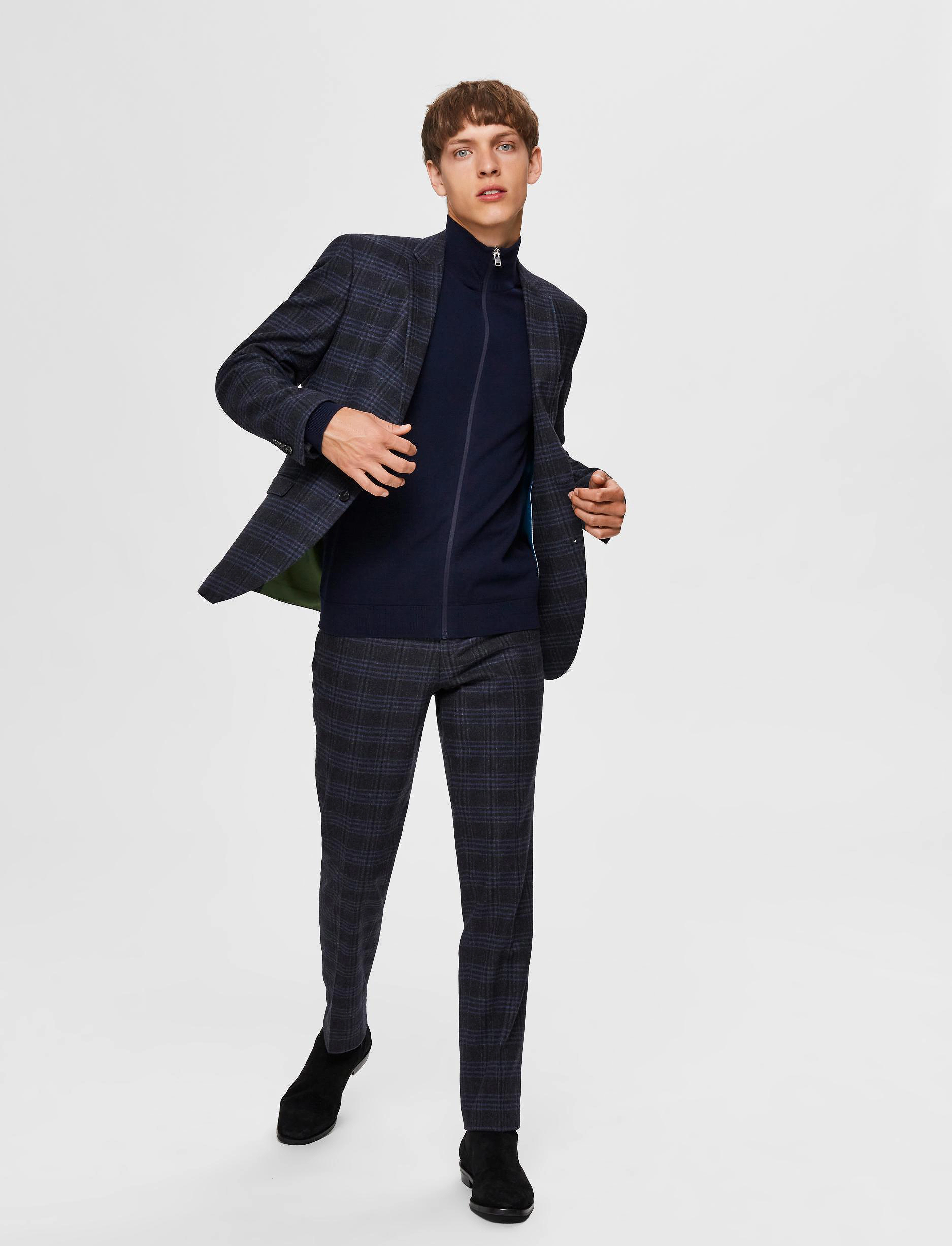 Selected - SLMBERG FULL ZIP CARDIGAN NOOS - birthday gifts - navy blazer - 4