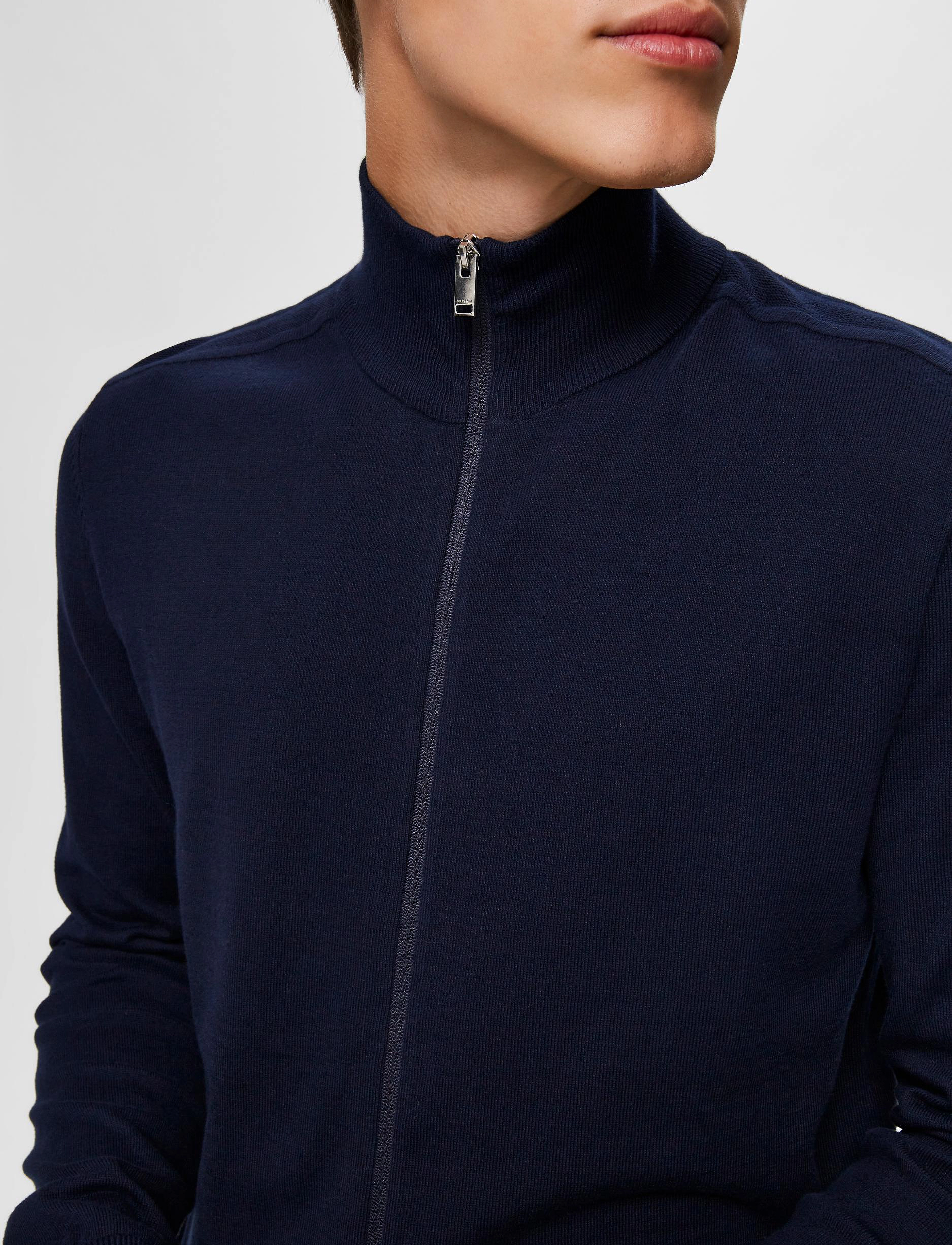 Selected - SLMBERG FULL ZIP CARDIGAN NOOS - birthday gifts - navy blazer - 5