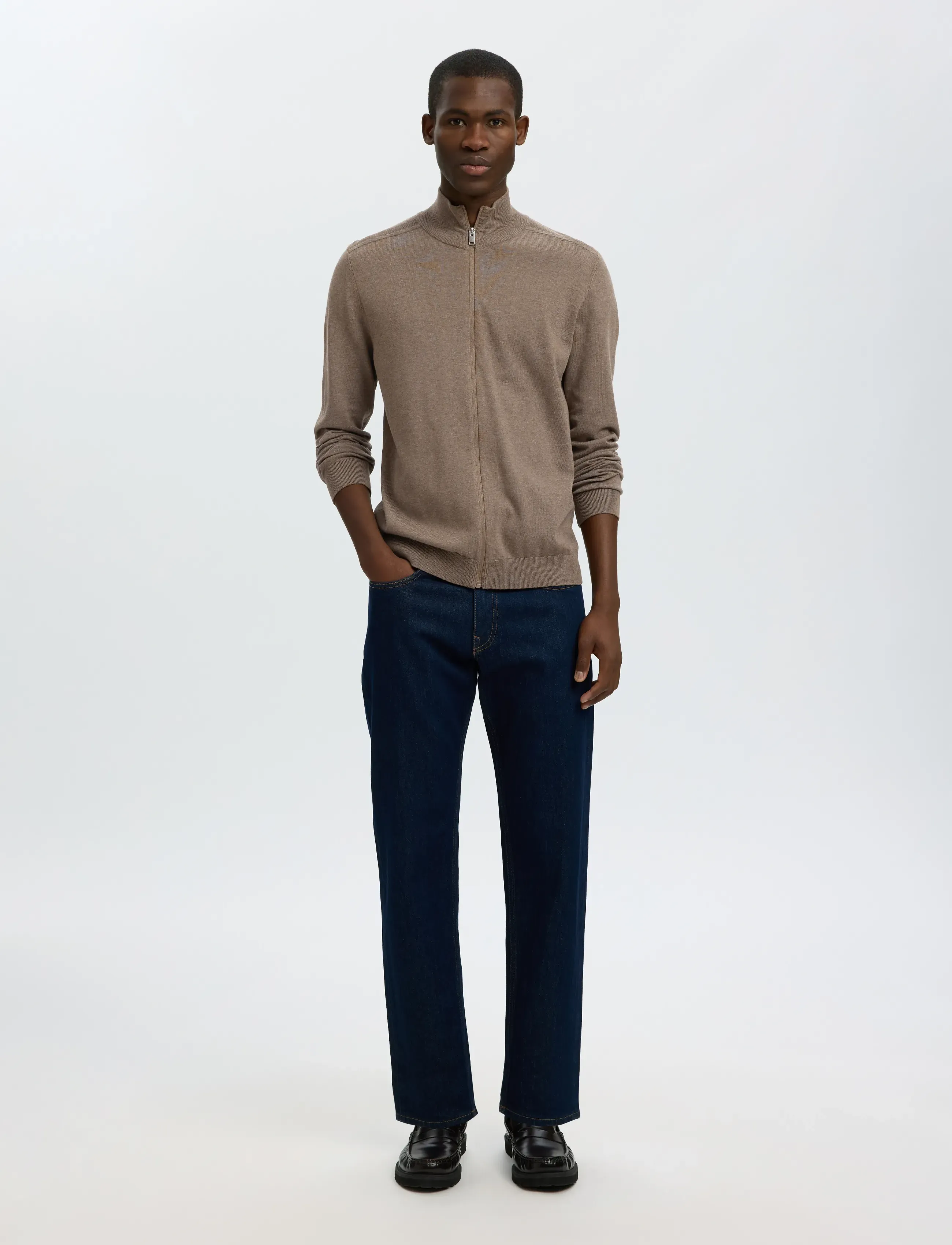 Selected - SLMBERG FULL ZIP CARDIGAN NOOS - shoppa efter tillfälle - teak - 5