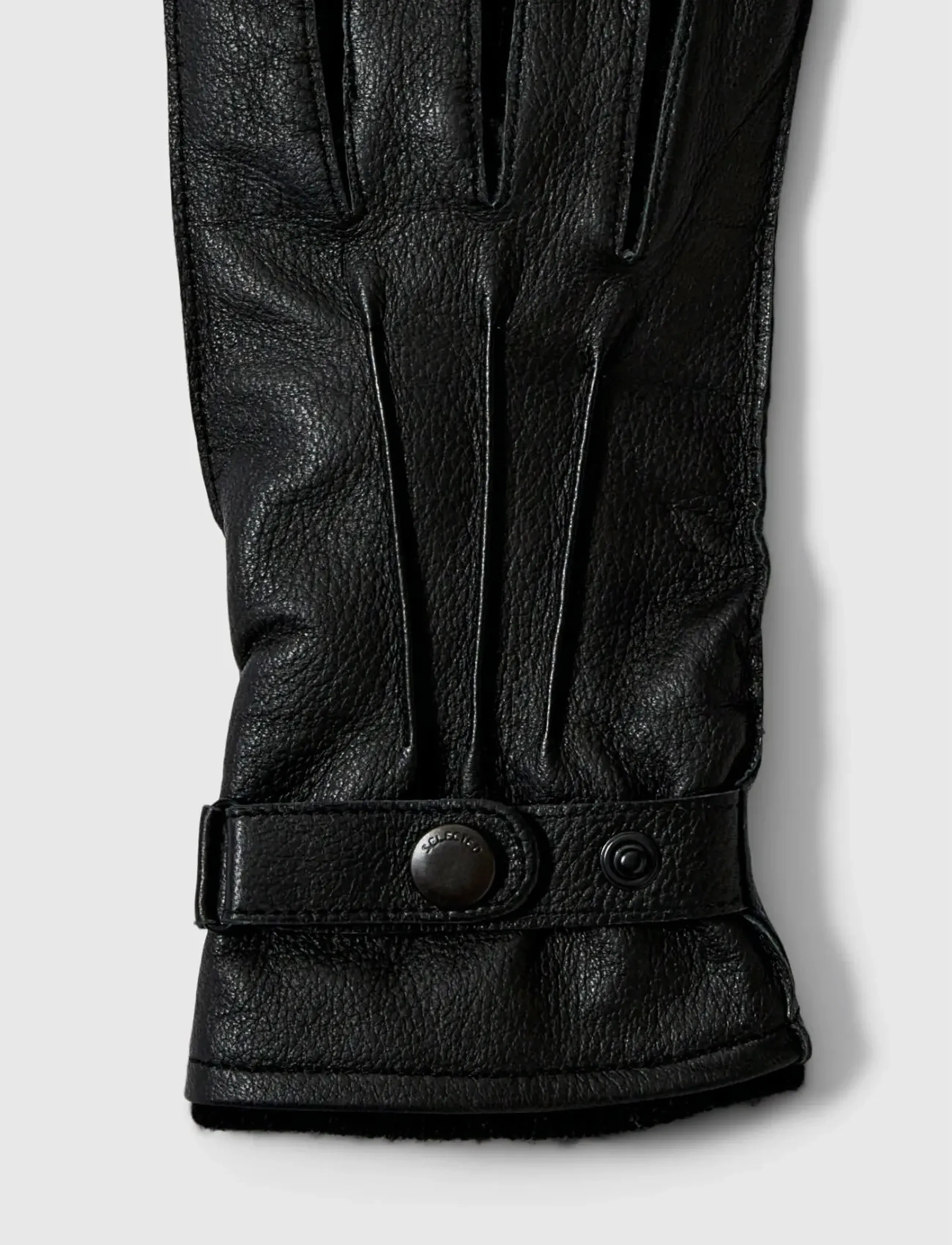 Selected Slmpoul Leather Gloves, L/XL, Schwarz - Finger Männerswear