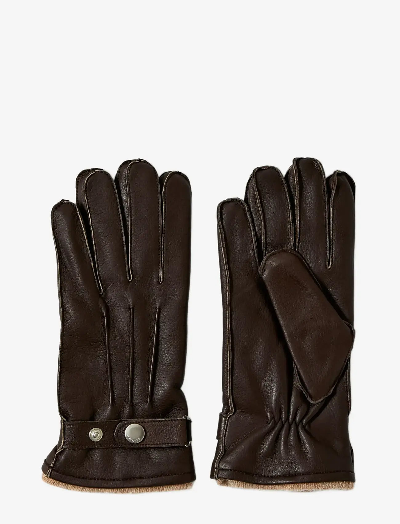 Selected - SLMPOUL LEATHER GLOVES - mössor & handskar - demitasse - 0