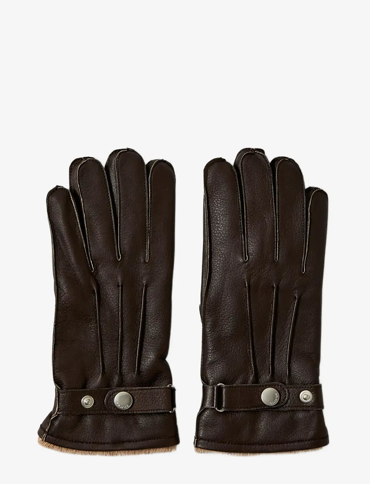 Selected - SLMPOUL LEATHER GLOVES - mössor & handskar - demitasse - 1