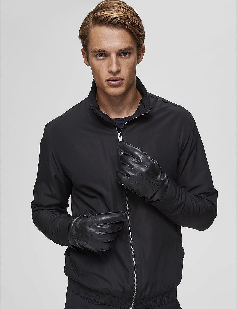 Selected - SLHZAIN LEATHER GLOVES - söfn - black - 0