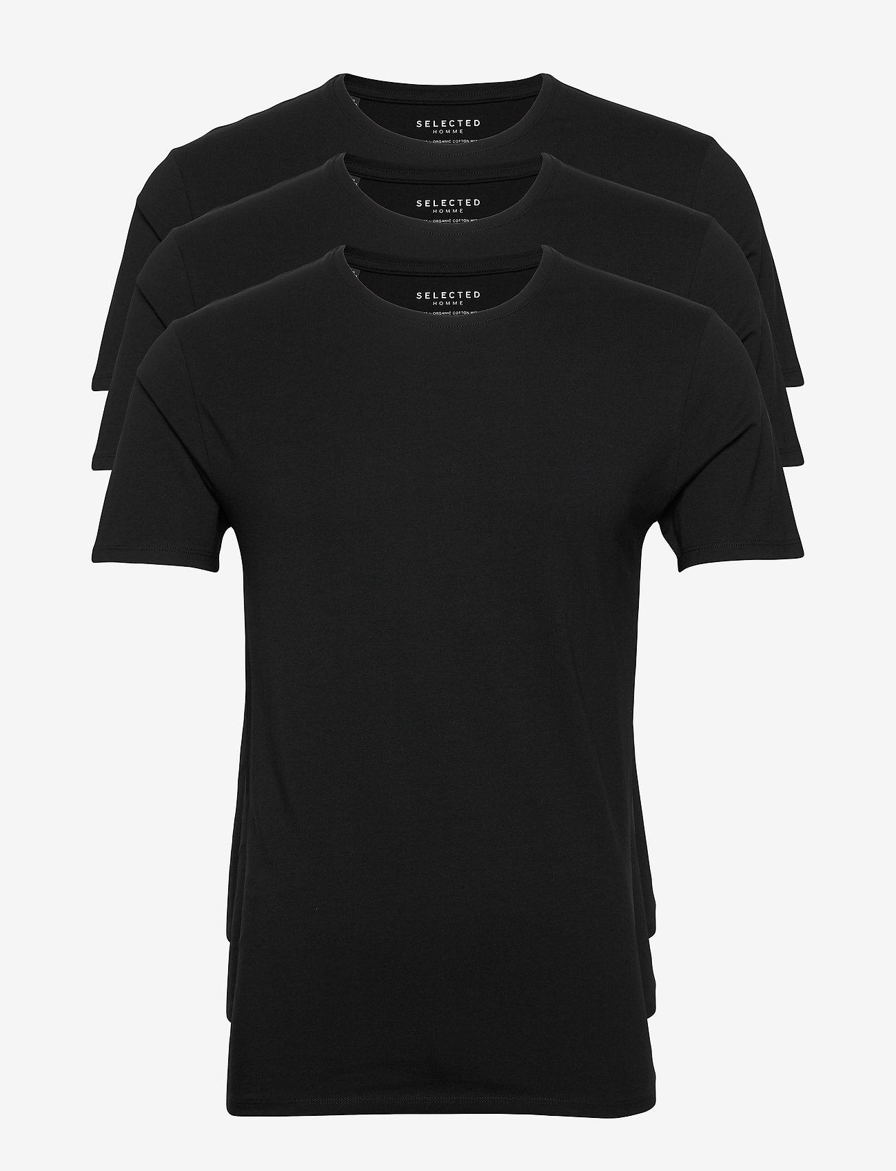 Selected Homme - SLHNEWPIMA SS O-NECK TEE 3 PACK NOOS - lowest prices - black - 0