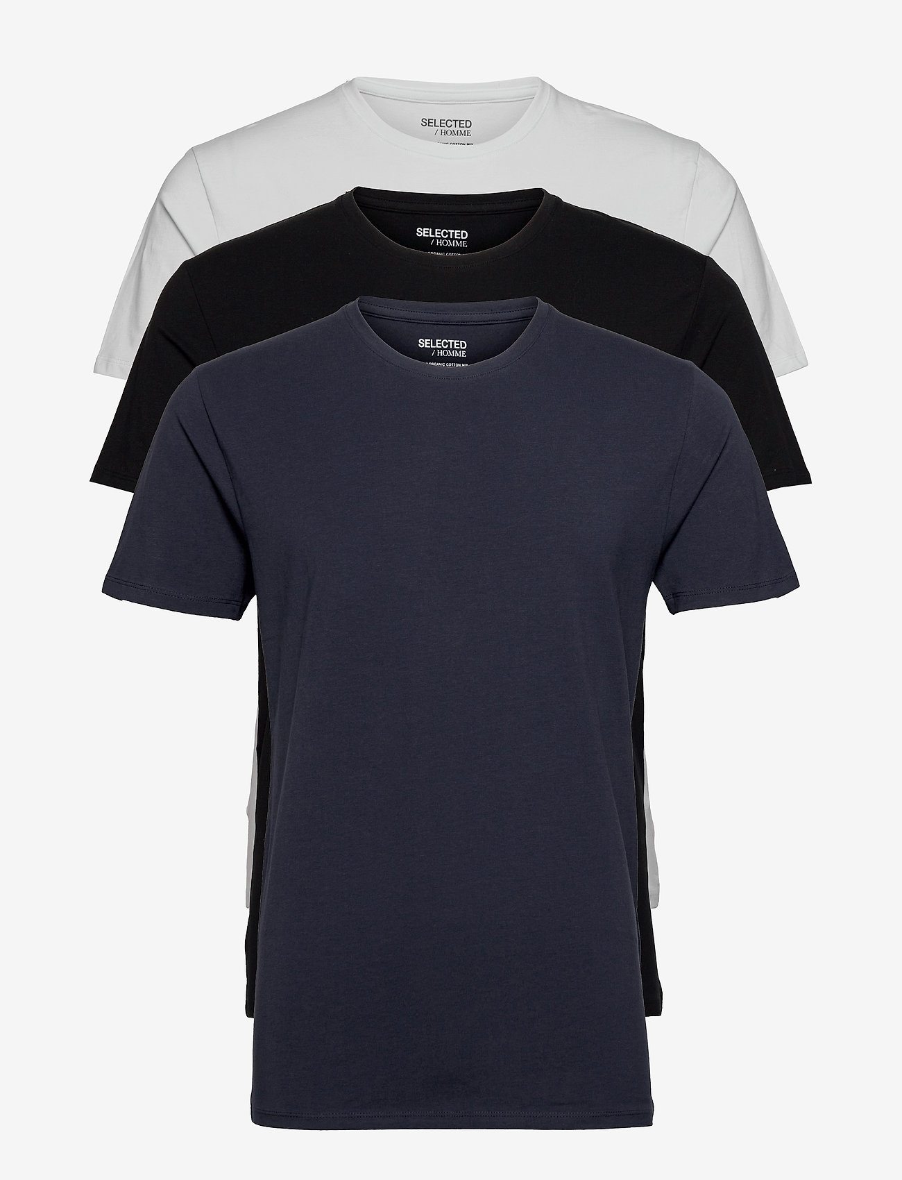 Selected Homme - SLHNEWPIMA SS O-NECK TEE 3 PACK NOOS - lowest prices - black - 0