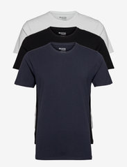 Selected Homme - SLHNEWPIMA SS O-NECK TEE 3 PACK NOOS - lowest prices - black - 0
