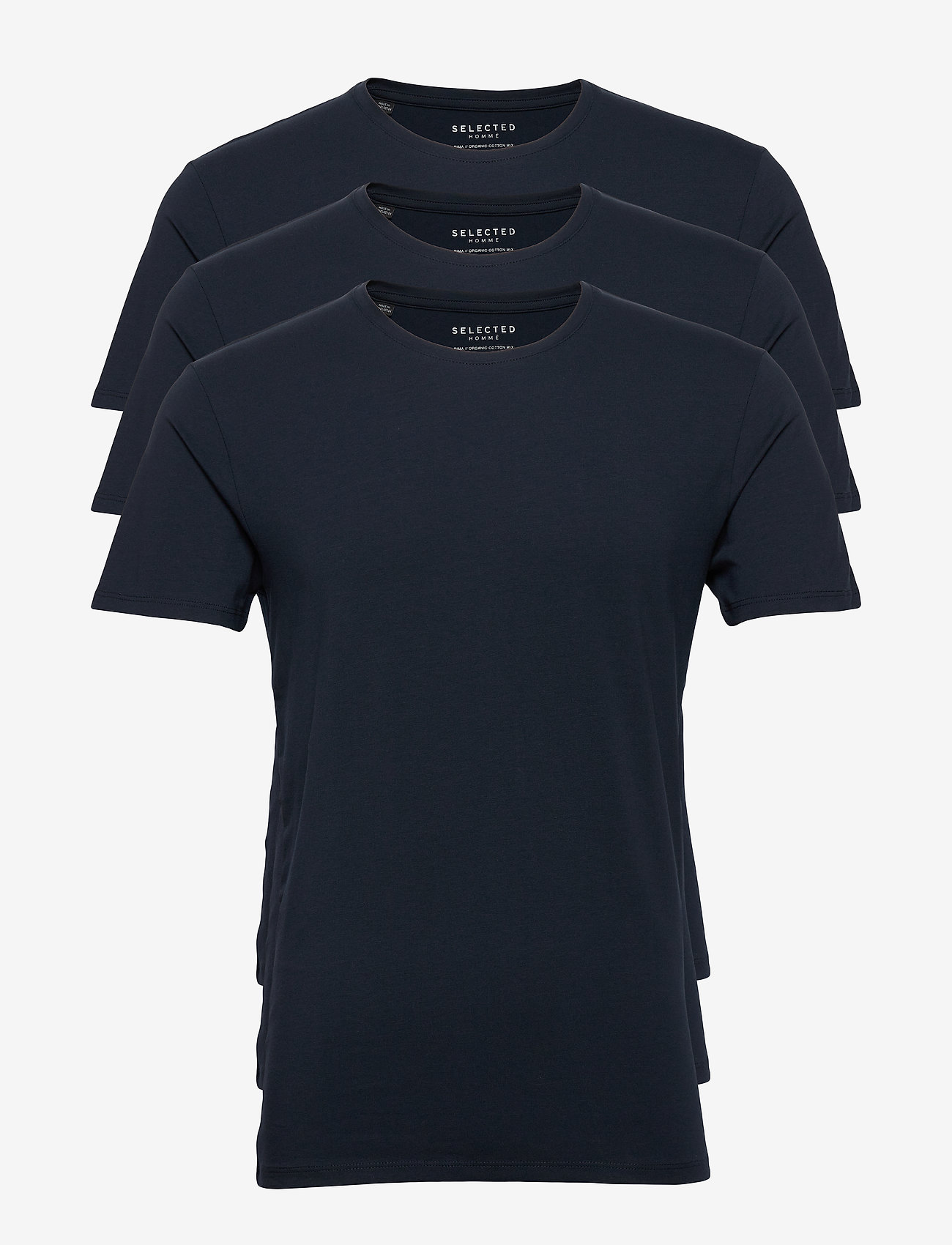 Selected - SLHNEWPIMA SS O-NECK TEE B 3 PACK - navy blazer - 0
