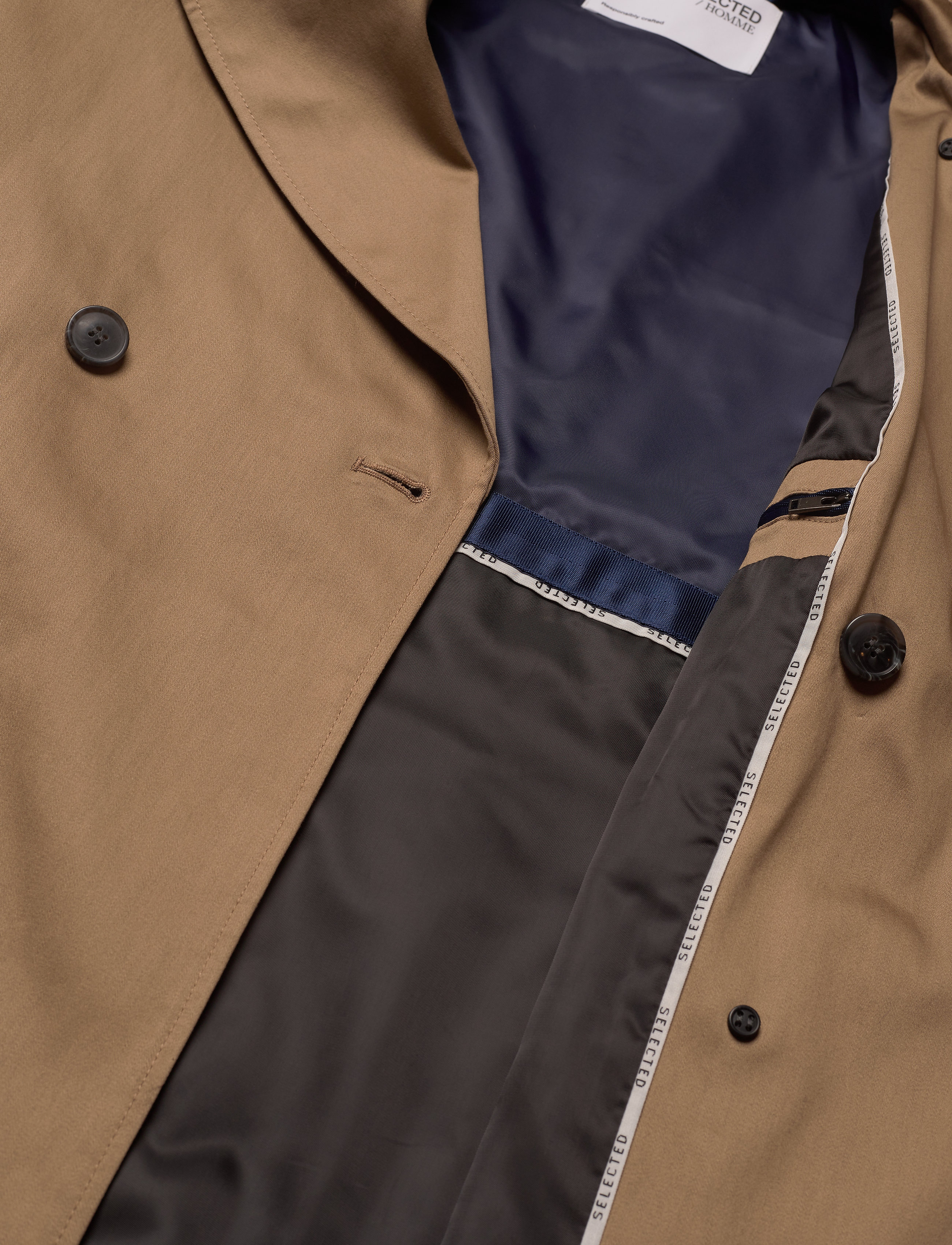 Selected - SLHSANDER DB COAT - petrified oak - 4