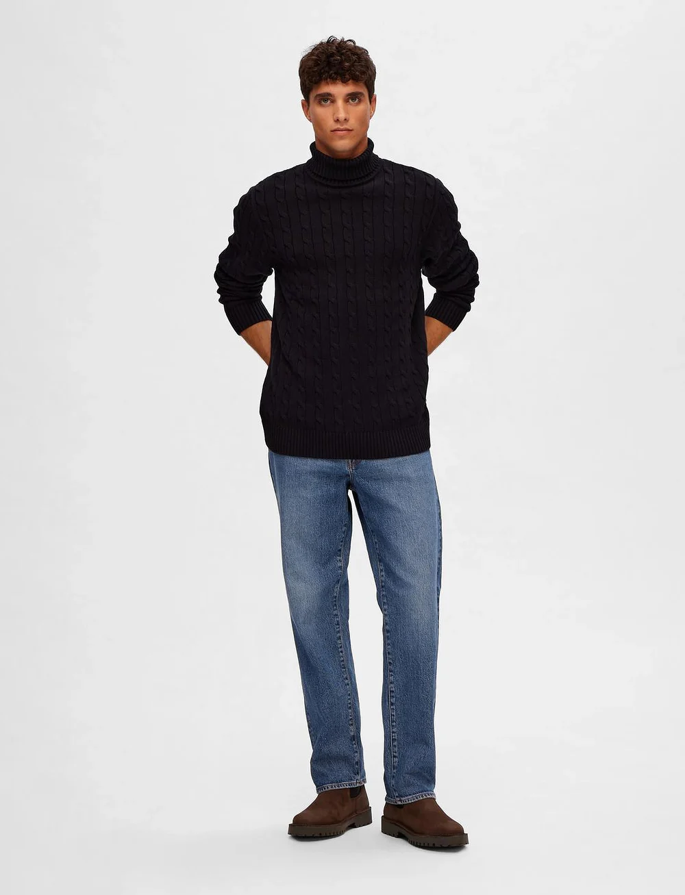 Selected - SLHRYAN STRUCTURE ROLL NECK - rúllukragar - black - 4