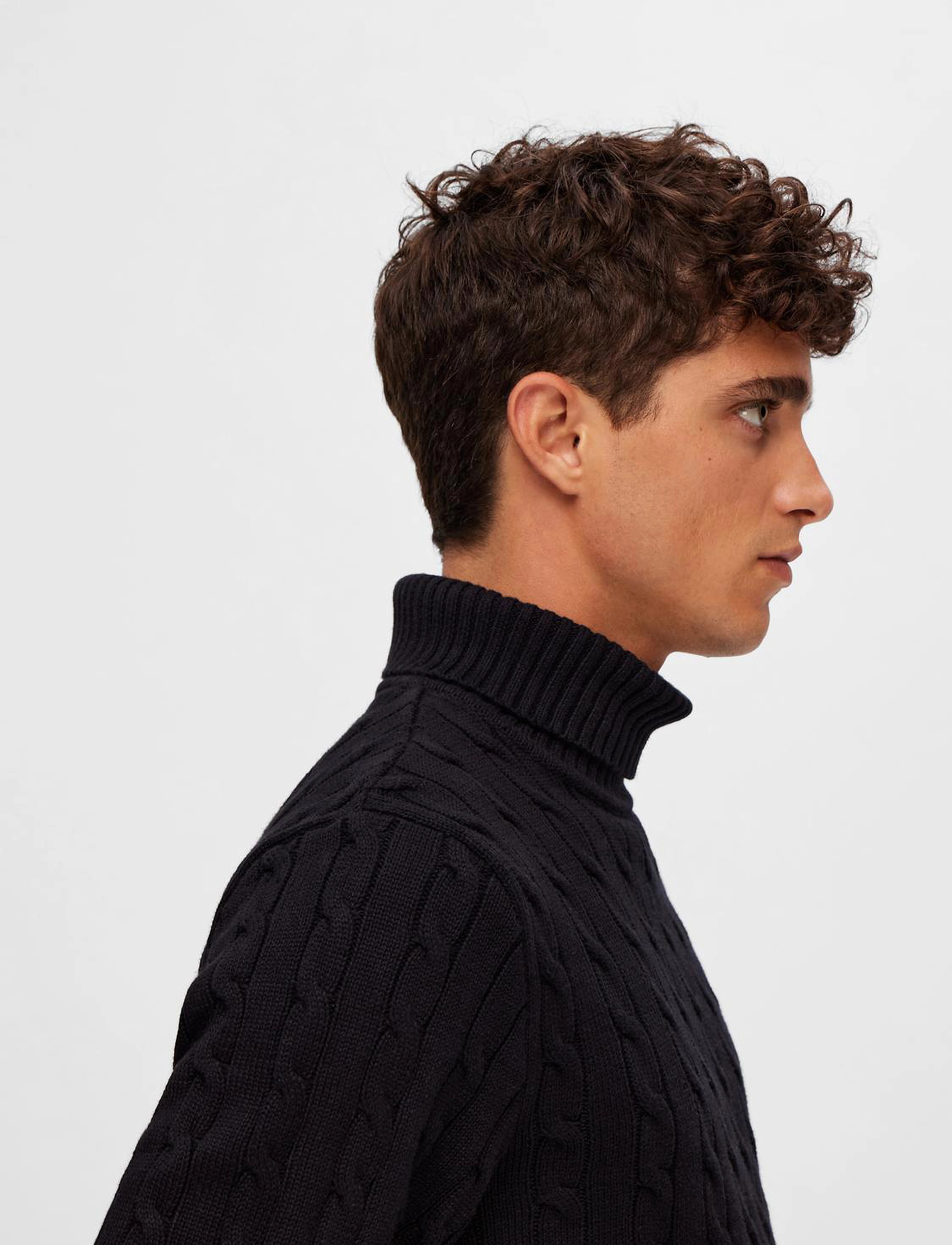 Selected - SLHRYAN STRUCTURE ROLL NECK - rullekraver - black - 5