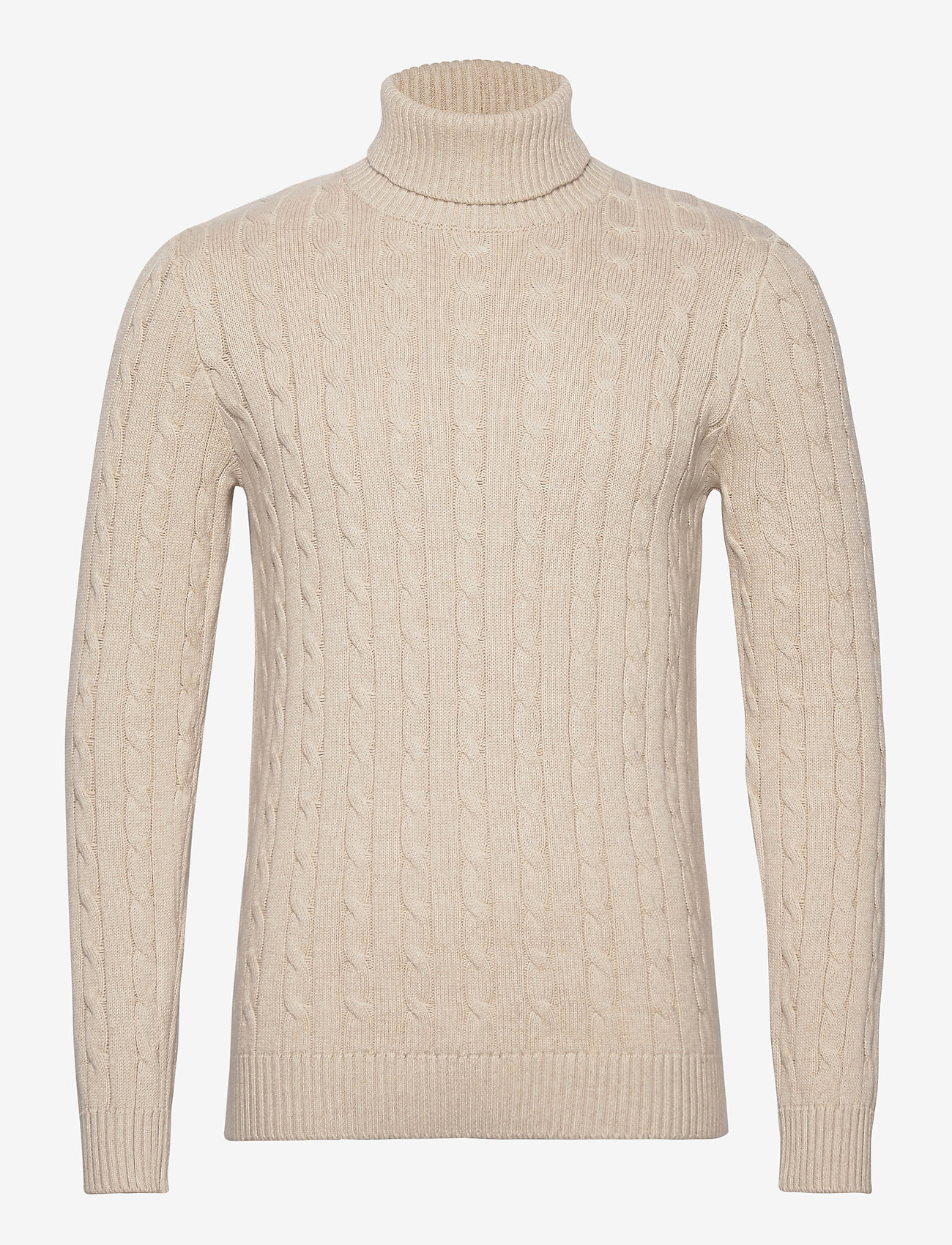 Selected Homme - SLHRYAN STRUCTURE ROLL NECK W - basic knitwear - bone white - 0