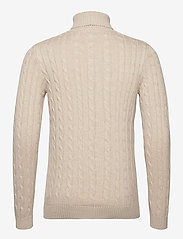 Selected Homme - SLHRYAN STRUCTURE ROLL NECK W - stickade basplagg - bone white - 1