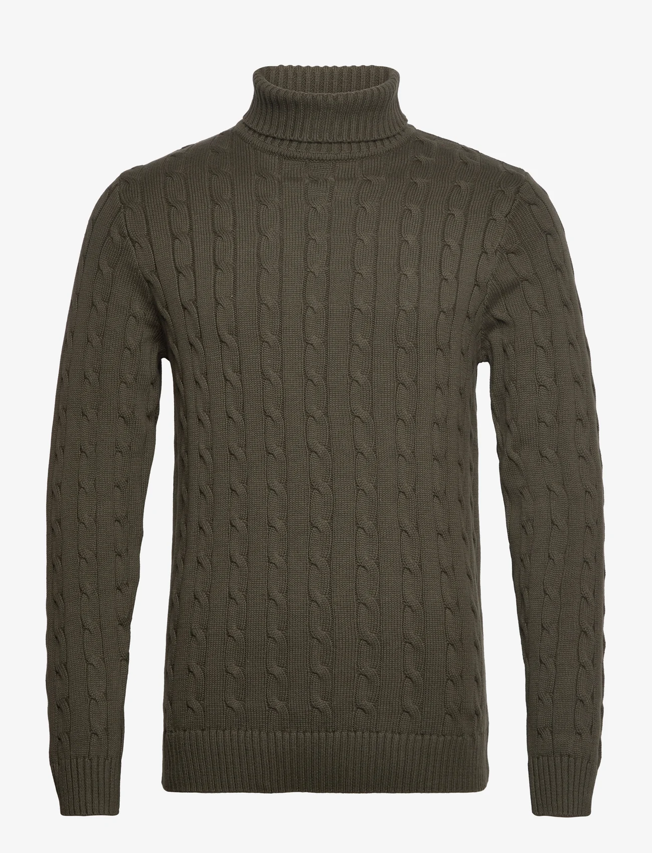 Selected Homme - SLHRYAN STRUCTURE ROLL NECK W - tavalised kudumid - forest night - 0